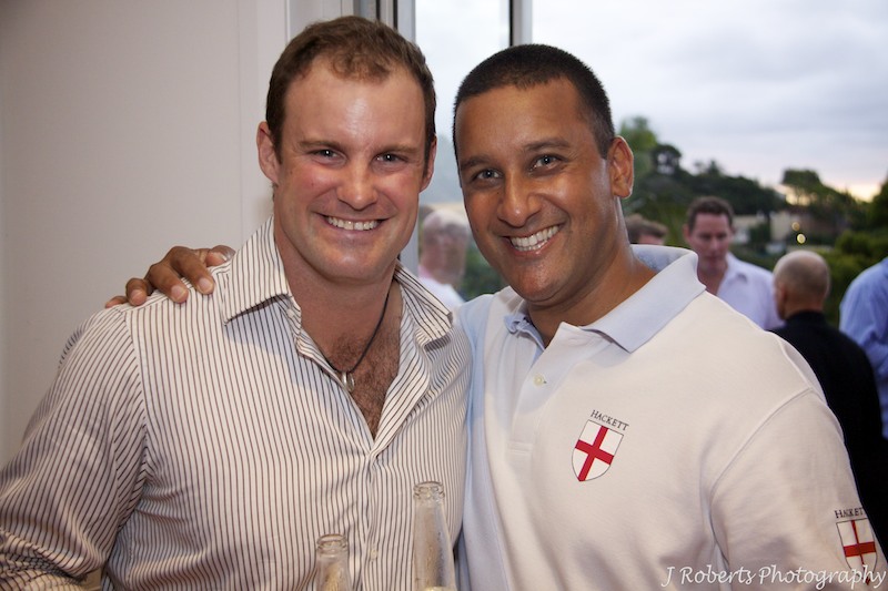 Justin with Andrew Strauss - party photography sydney
